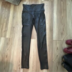 SPANX Black Leggings faux leather